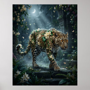 Poster Jasmim Leopardo Lua Florir