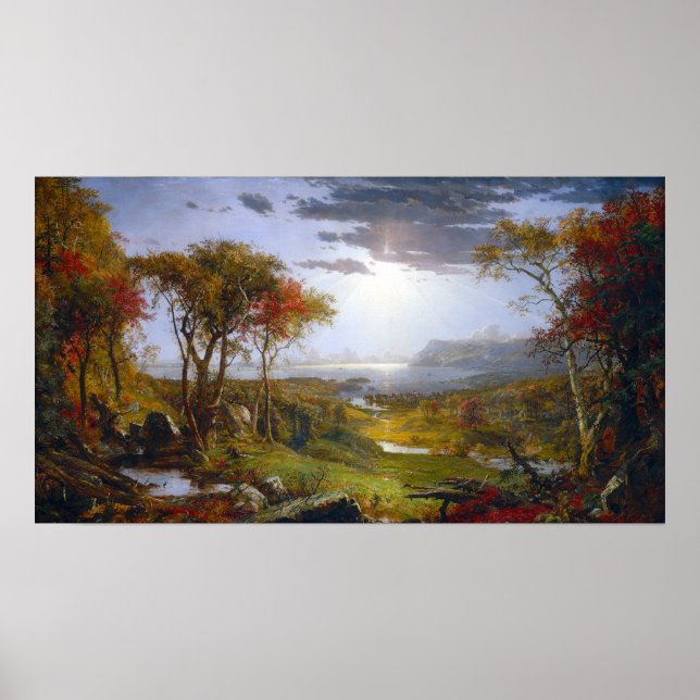 Poster Jasper Francis Cropsey Autumn No Rio Hudson (Frente)