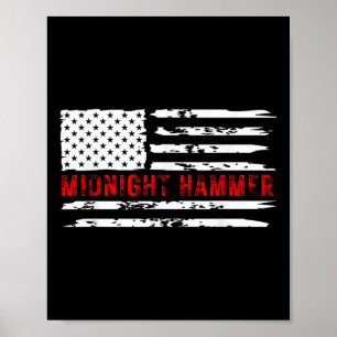 Poster Jato Stealth B-2 Bandeira EUA Martelo da Meia-Noit