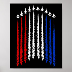 Poster Jatos De Combatente Com Bandeira Dos Eua 4 De Julh