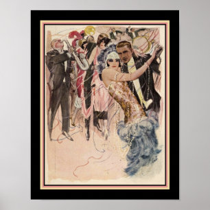 Poster jazz/dançarinos do art deco dos anos 20