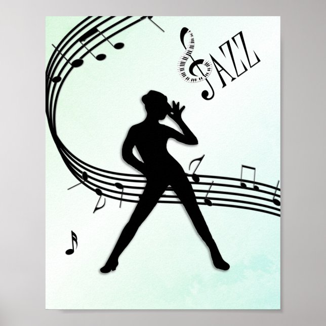 Poster Jazz Dance Green Music (Frente)