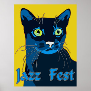 Poster Jazz do gato preto