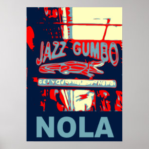 Pôster Jazz e Gumbo de NOLA