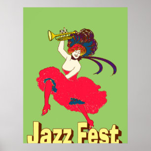 Pôster Jazz Fest Lady With Horn