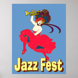 Pôster Jazz Fest Lady With Horn