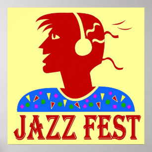 Poster Jazz Fest Music Head