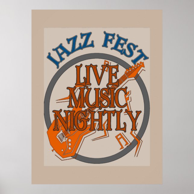 Poster Jazz Fest Music Noite, adicione texto (Frente)