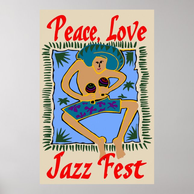 Poster Jazz Fest, Peace Love, Rasta Man (Frente)