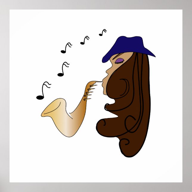 Poster Jazz Lady, Saxofonista (Frente)