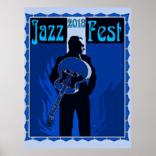 Poster Jazz Man In Blue, 2018