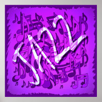 Jazz Music Notes Violet Purple Musical Standard Ar