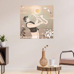 Poster Jazz Musicians Retro Music Blues Vintage ART Paint