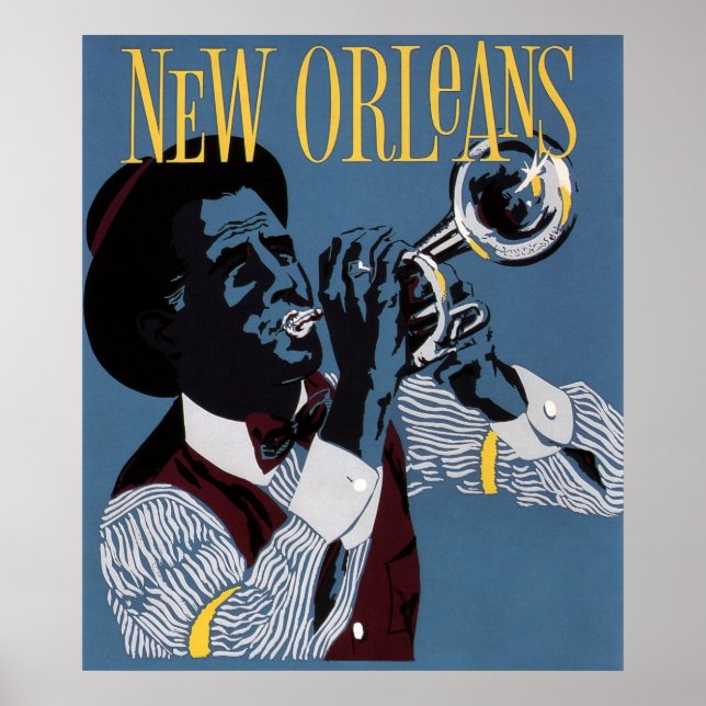 Pôster JAZZ SCENE NEW ORLEANS c. 1955 (Frente)