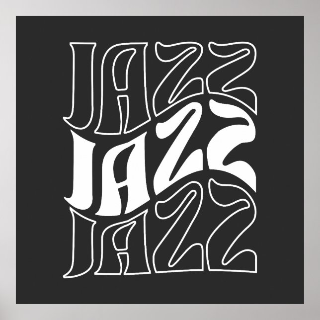 Poster Jazz Wordmark Bold Outline  (Frente)