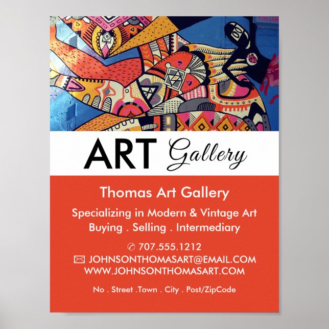 Poster Jazzy Grafite Art, Art Dealer, Gallery Advert (Frente)