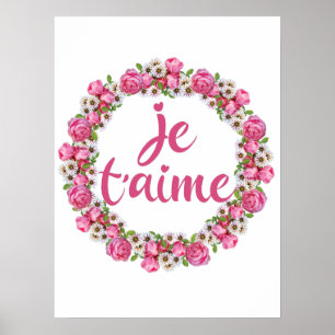 Poster Je T'aime - Eu Te Amo - Ditos Franceses