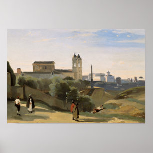 Poster Jean-Baptiste-Camille Corot - Monte Pincio, Roma