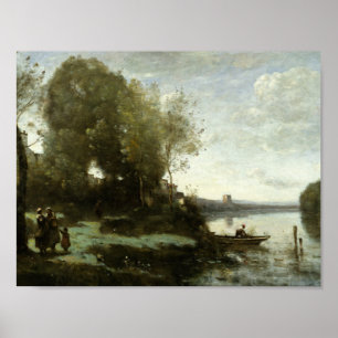 Poster Jean-Baptiste-Camille Corot - Rio com distância