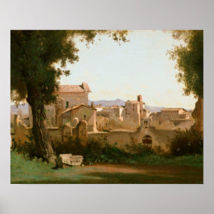 Poster Jean-Baptiste-Camilo Corot - vista do Farnese