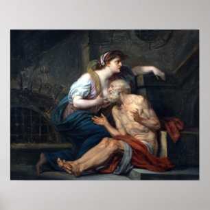 Poster Jean-Baptiste Greuze Cimon e Caridade Pero-Romana