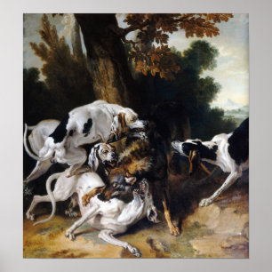 Poster Jean-Baptiste Oudry O Hallali do Lobo