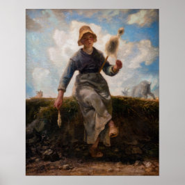Poster Jean-Francois Millet - A Menina Fiandeira