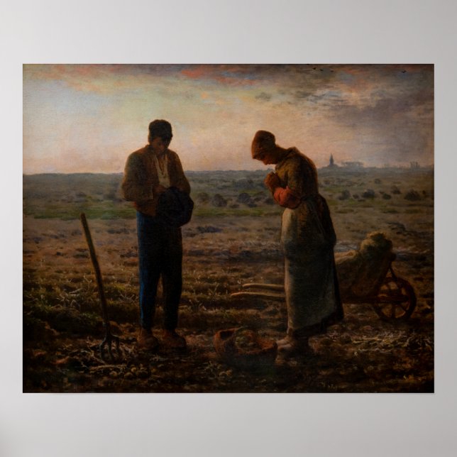 Poster Jean-Francois Millet - O Angelus (Frente)