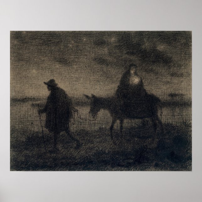 Poster Jean-Francois Millet - O Voo Para O Egito (Frente)