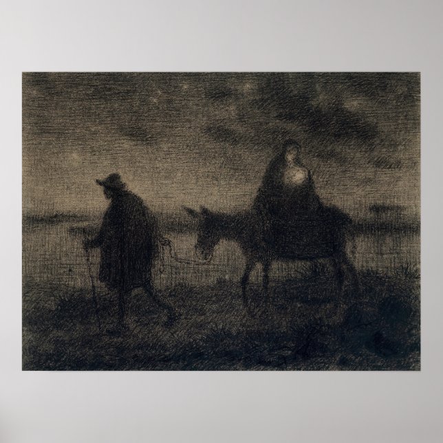 Poster Jean-Francois Millet - O Voo Para O Egito (Frente)