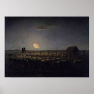 Poster Jean-Francois Millet - Orelha, Lua 1860
