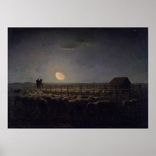 Poster Jean-Francois Millet - Orelha, Lua 1860 (Frente)