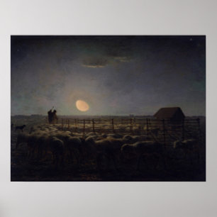 Poster Jean-Francois Millet - Orelha, Lua 1860
