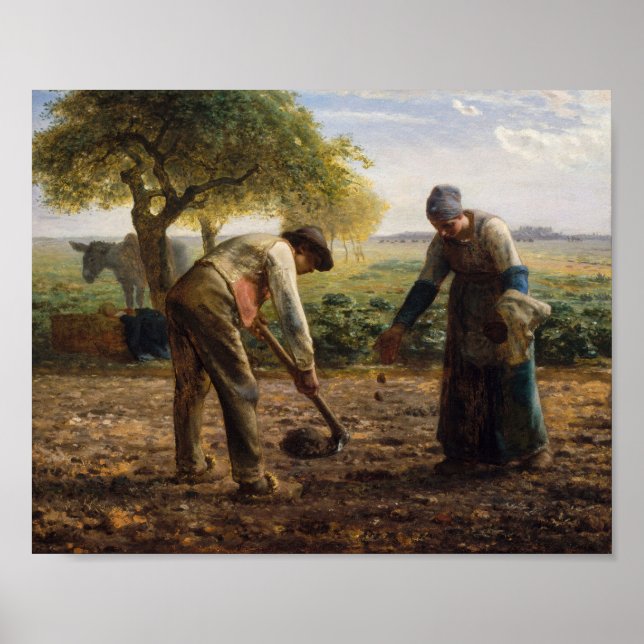 Poster Jean-Francois Millet - Plantadores de Batata (Frente)