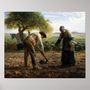 Poster Jean-François Millet Potato Planters