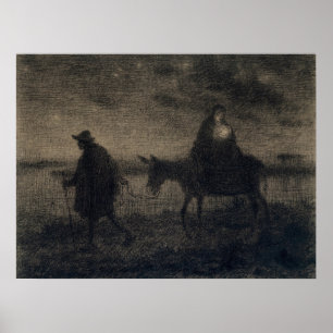 Poster Jean-Francois Millet - The Flight Into Egypt
