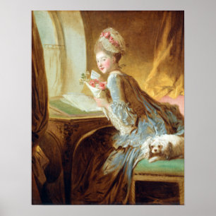 Poster Jean Honoré Fragonard a carta de amor