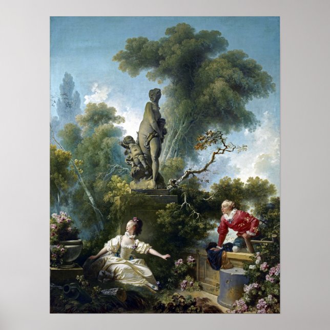 Poster Jean-Honoré Fragonard O progresso do amor (Frente)