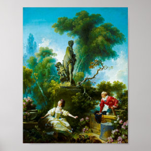 Poster Jean-Honore Fragonard: O Progresso do Amor.