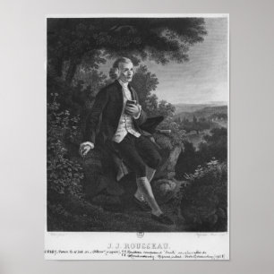 Poster Jean-Jacques Rousseau que compõe "Emile"