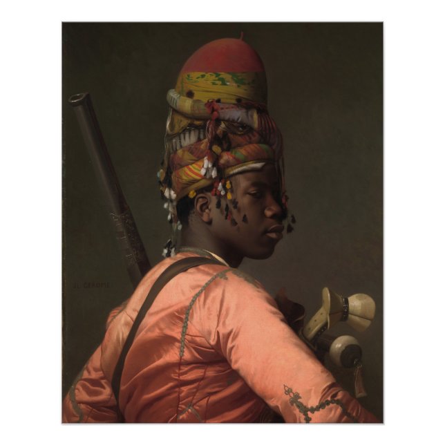 Pôster Jean-Leon Gerome Black Bashi-Bazouk cerca de 1869 (Frente)