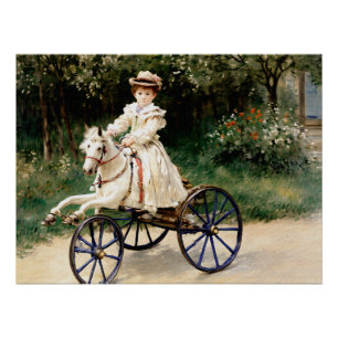 Pôster Jean Monet sobre seu cavalo de passatempo
