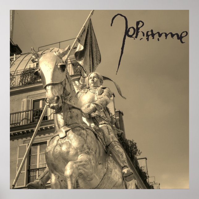 Poster Jeanne d'Arc Johanna von Orléans Emmanuel Frémiet (Frente)