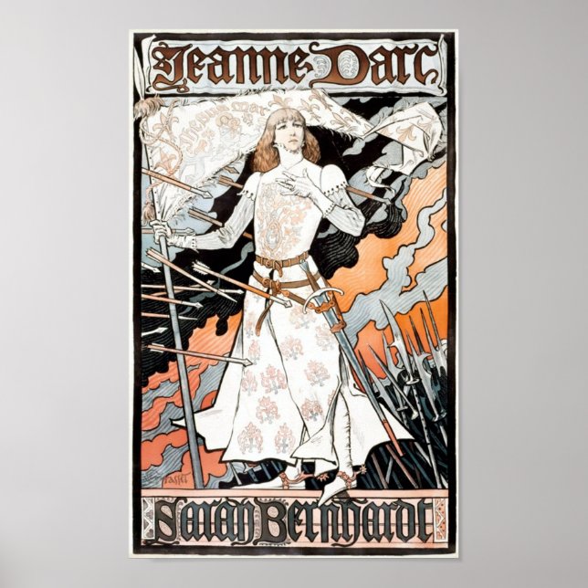 Pôster Jeanne d'Arc, por Eugene Grasset 1899 (Frente)