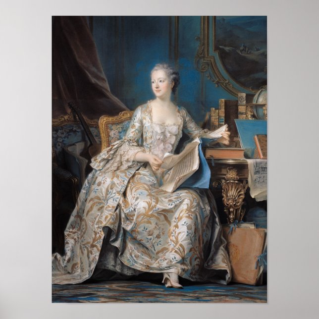 Pôster Jeanne Poisson, a Marquesa de Pompadour, 1755 (Frente)