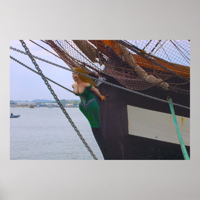 Pôster "Jeannie Johnston" Navio alto, figurehead (Frente)