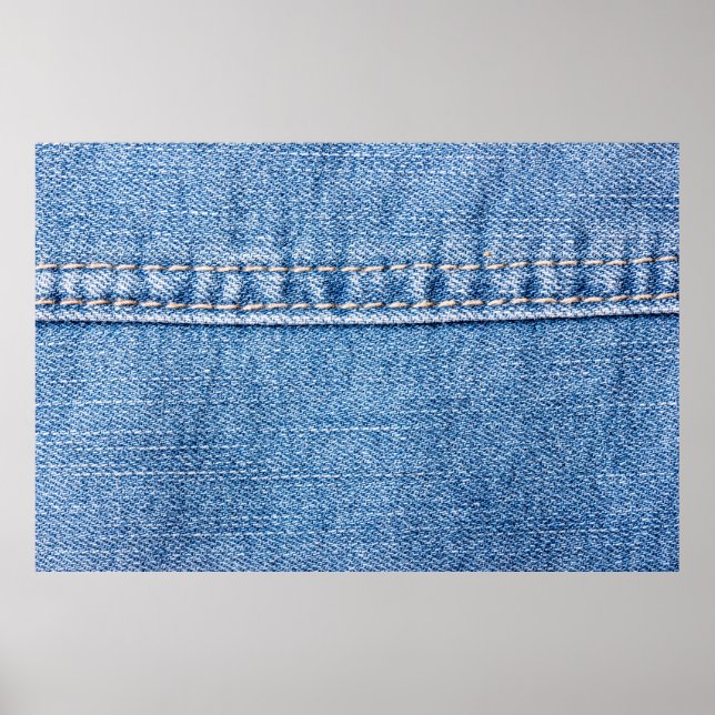 Poster Jeans azuis costuram textura fechada.  (Frente)