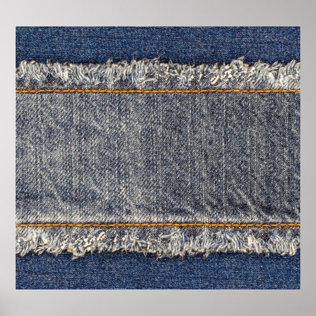 Poster Jeans Azuis Denim: Patch Duplo Casual (Frente)