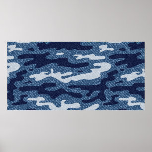 Poster Jeans de Camuflagem Fundo. Vintage Spotage Denim