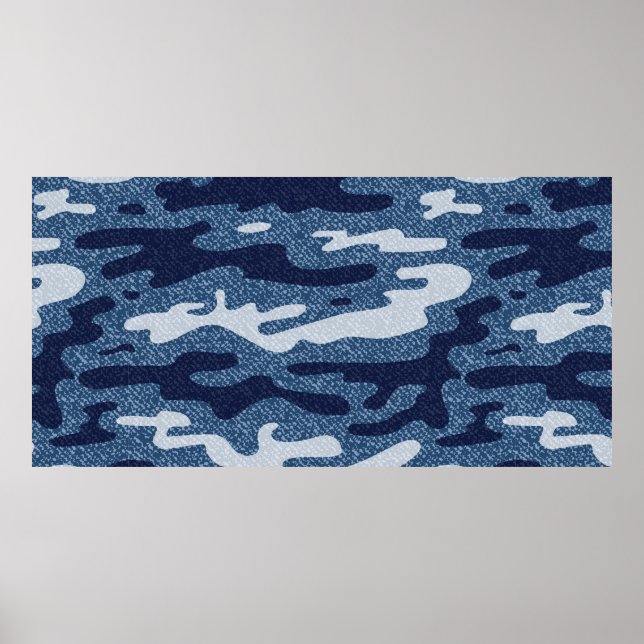 Poster Jeans de Camuflagem Fundo. Vintage Spotage Denim (Frente)